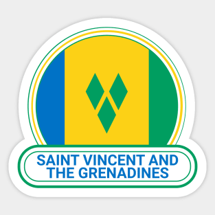 Saint Vincent and the Grenadines Country Badge - Saint Vincent and the Grenadines Flag Sticker